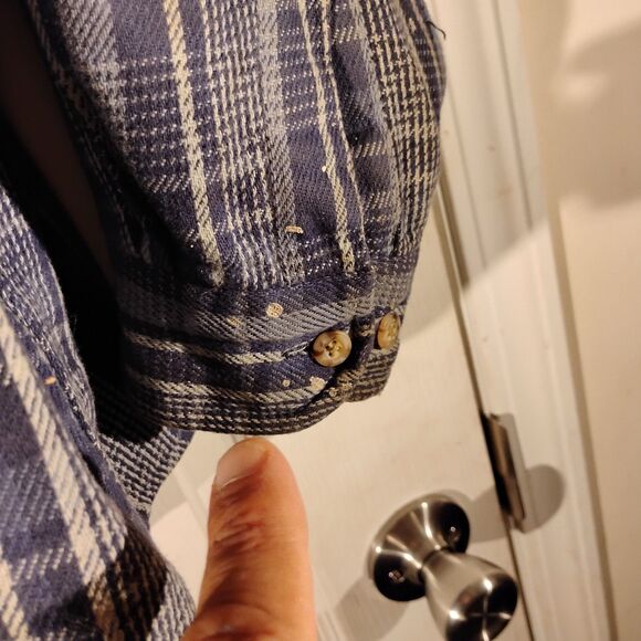 Carhartt flannel shirt jacket shacket mens 3XL XXXL blue plaid vintage 90's Y2K - Picture 6 of 11